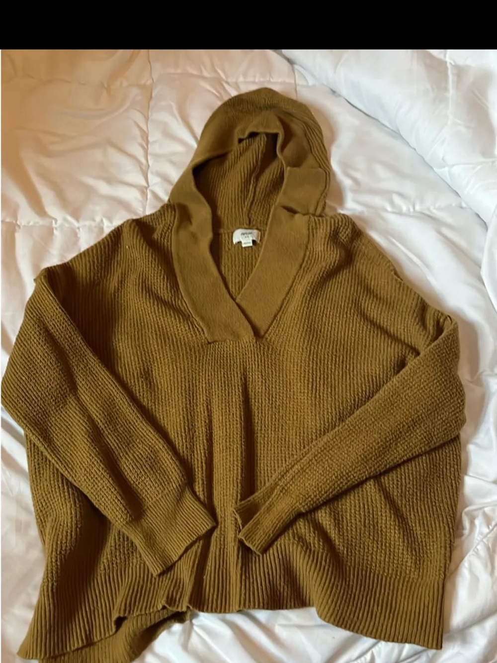 aerie oversized V-Neck Hooded Sweater